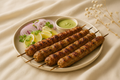 Seekh Kabab lifestyle side angle serving shot