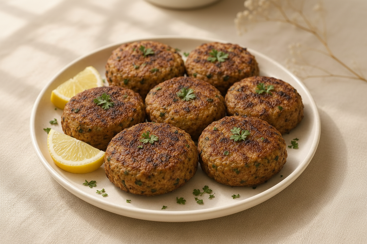 Shami Kabab lifestyle side angle serving shot